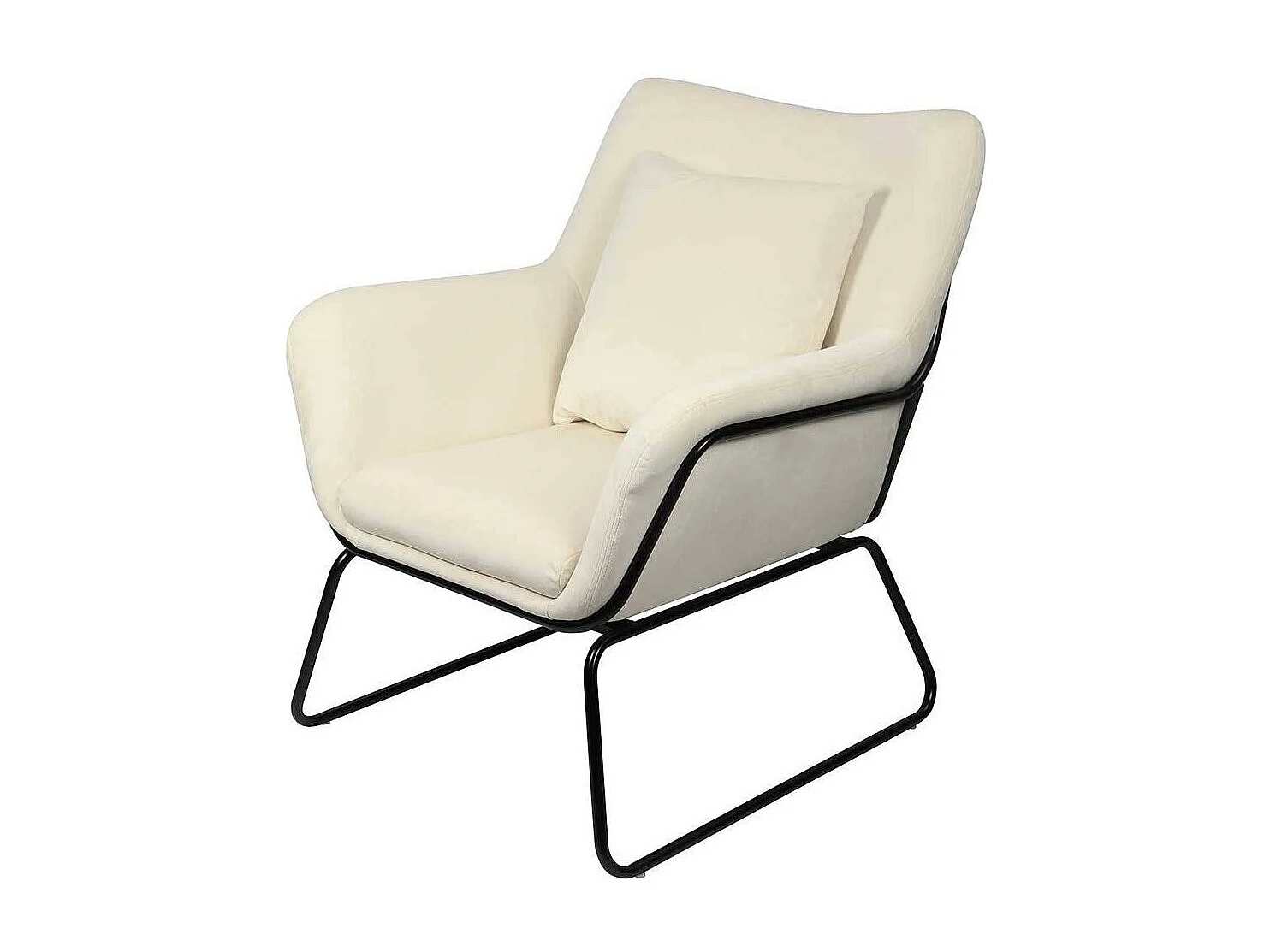 Kleiner Wohnzimmersessel in Beige Samt