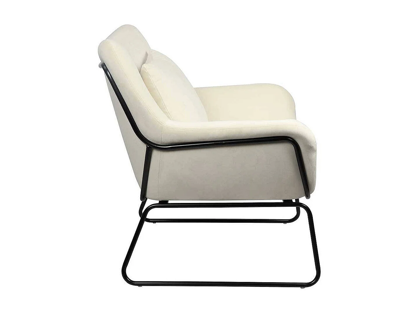 Kleiner Wohnzimmersessel in Beige Samt