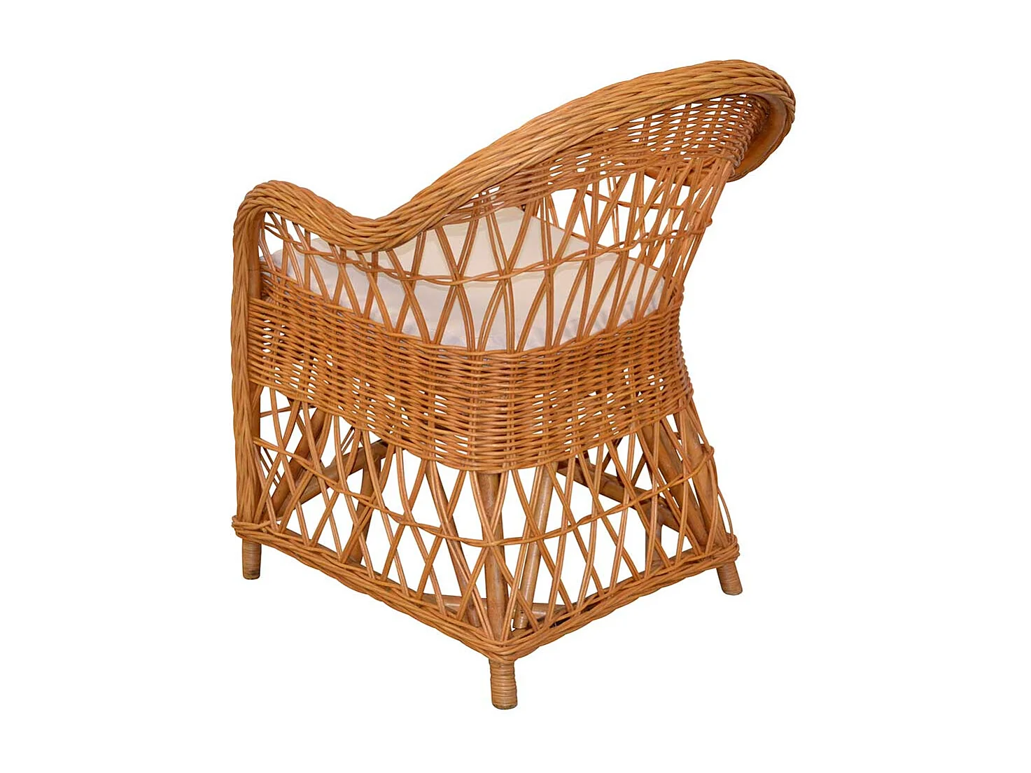 Korbsessel aus Rattan Geflecht Honigfarben