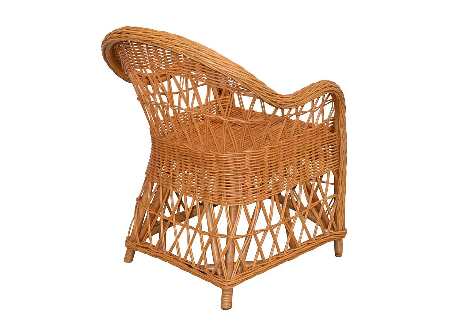 Korbsessel aus Rattan Geflecht Honigfarben