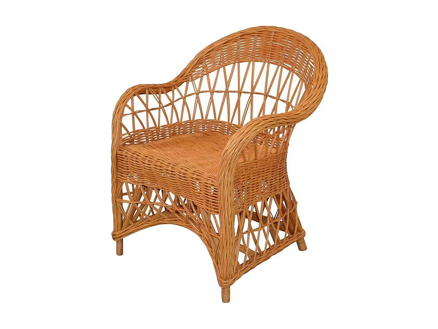 Korbsessel aus Rattan Geflecht Honigfarben