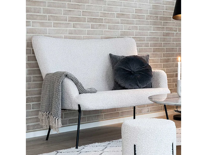 Esszimmersitzbank in Weiß Webplüsch