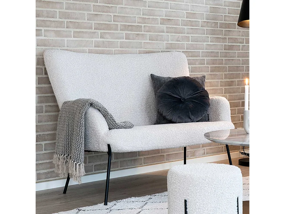 Esszimmersitzbank in Weiß Webplüsch