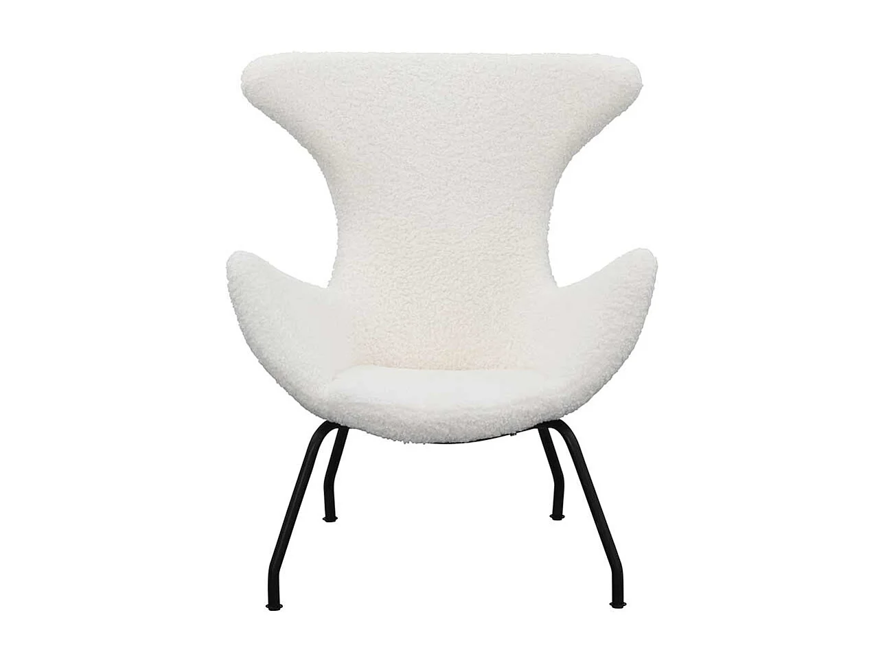 Webplüsch Sessel in Weiß Ohren