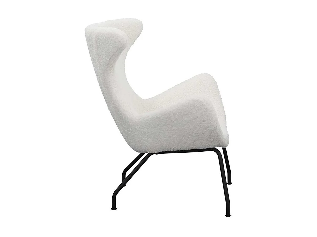 Webplüsch Sessel in Weiß Ohren