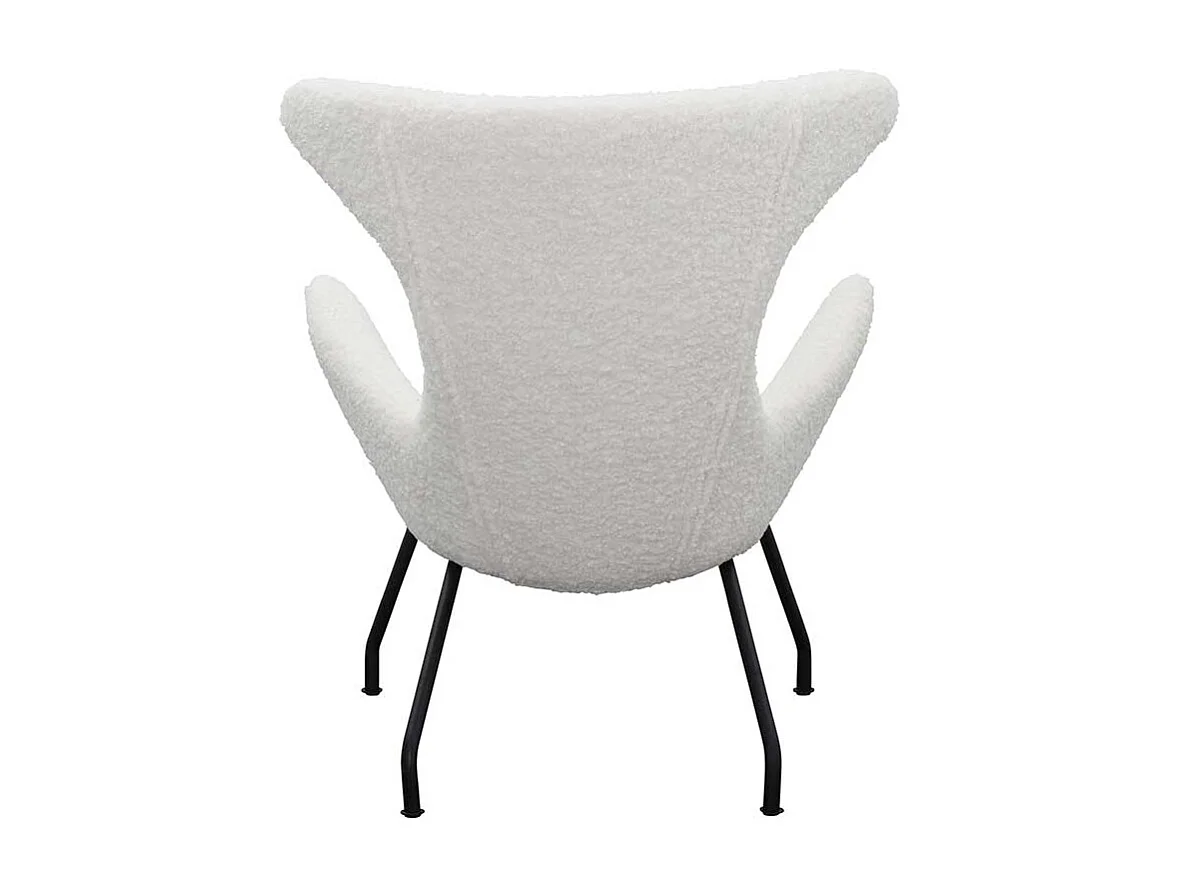 Webplüsch Sessel in Weiß Ohren
