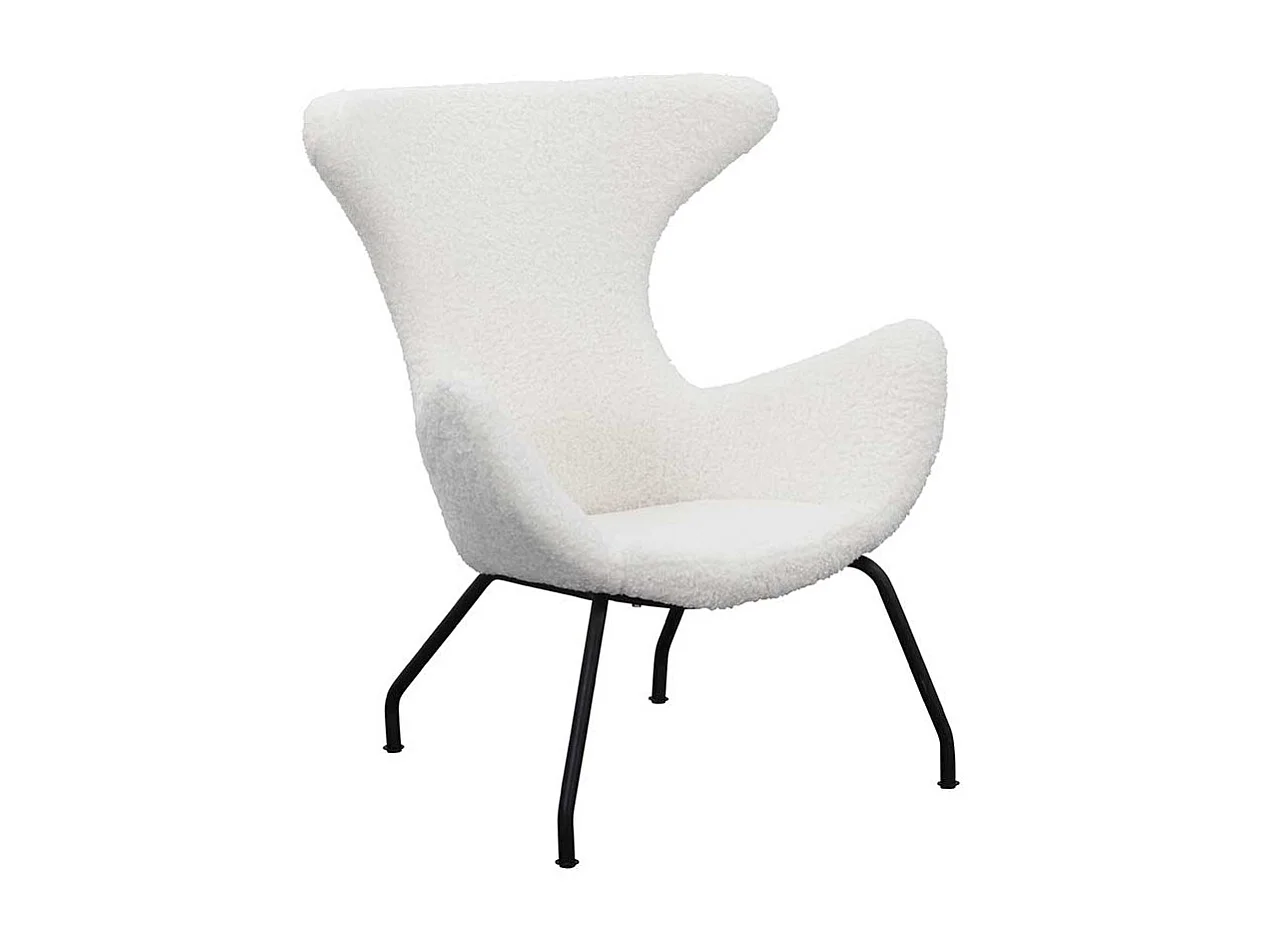 Webplüsch Sessel in Weiß Ohren