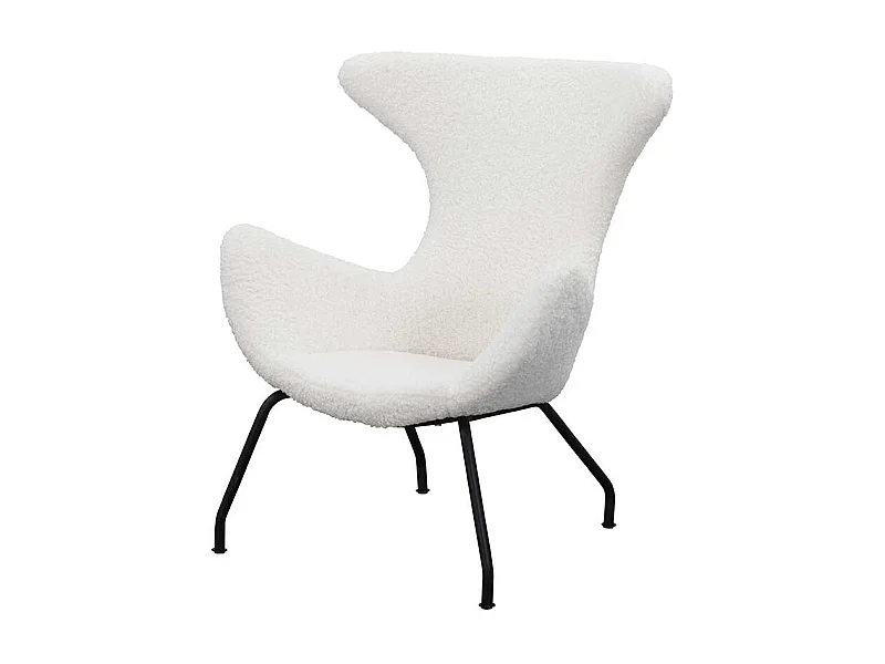 Webplüsch Sessel in Weiß Ohren