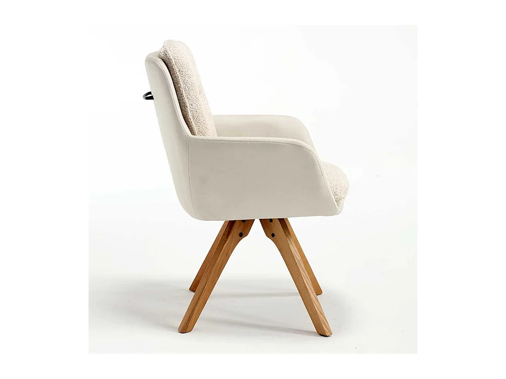 Moderne Esstisch Stühle in Cremeweiss Eichefarben (2er Set)