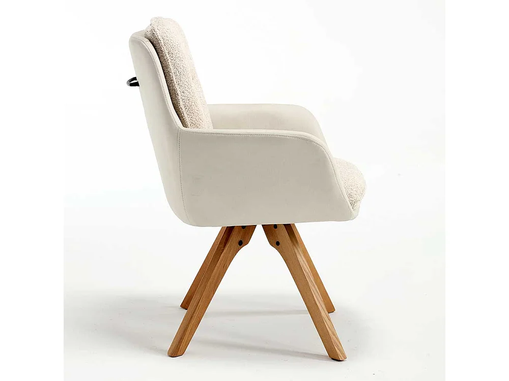 Moderne Esstisch Stühle in Cremeweiss Eichefarben (2er Set)