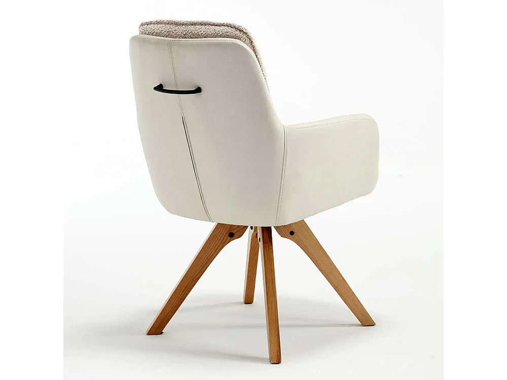 Moderne Esstisch Stühle in Cremeweiss Eichefarben (2er Set)