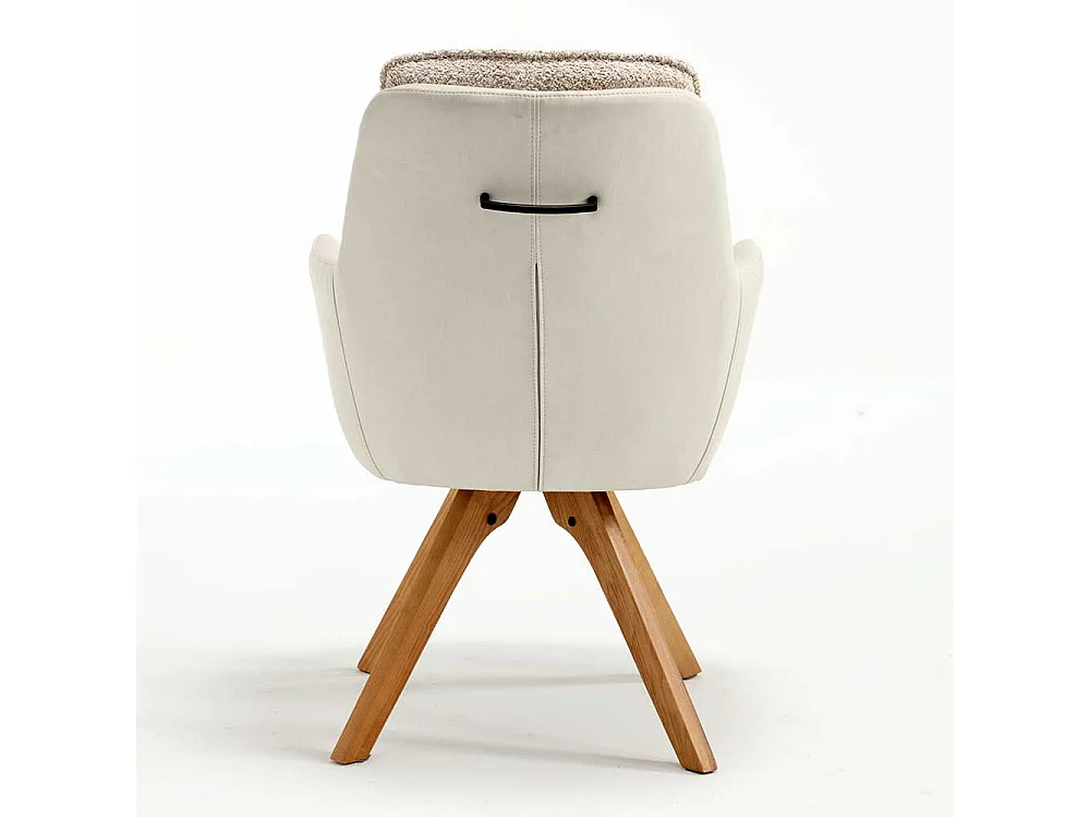 Moderne Esstisch Stühle in Cremeweiss Eichefarben (2er Set)