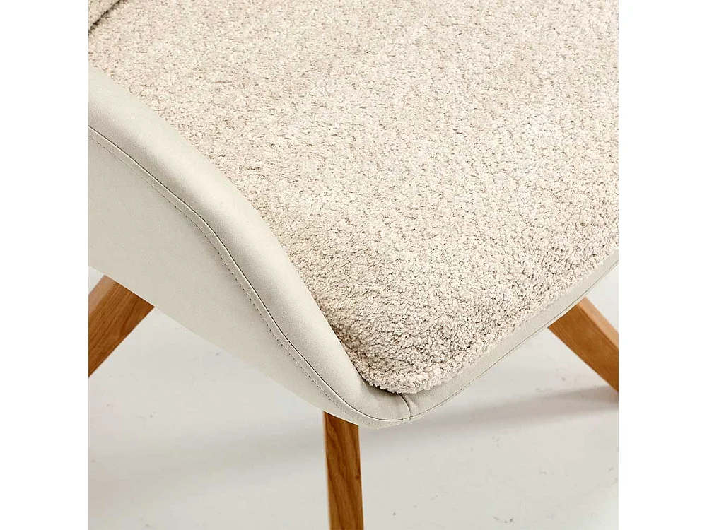 Moderne Esstisch Stühle in Cremeweiss Eichefarben (2er Set)