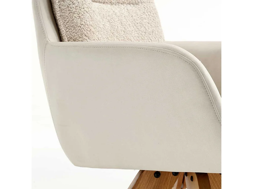 Moderne Esstisch Stühle in Cremeweiss Eichefarben (2er Set)