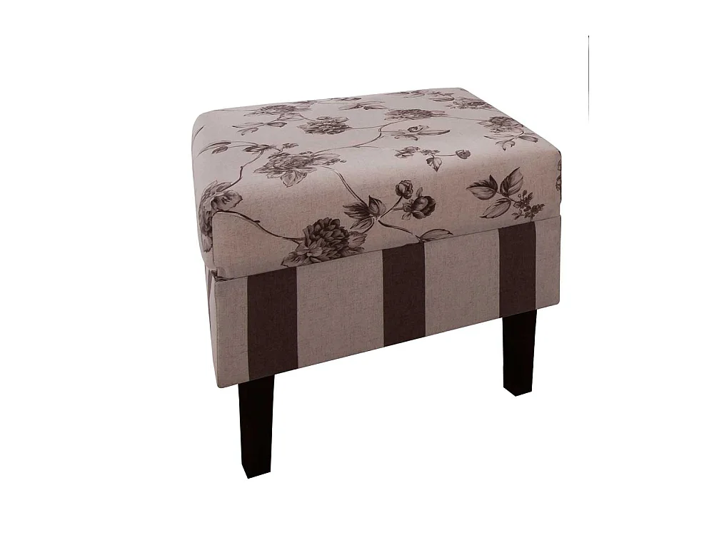Ohrensessel mit Blumenmuster Braun Beige