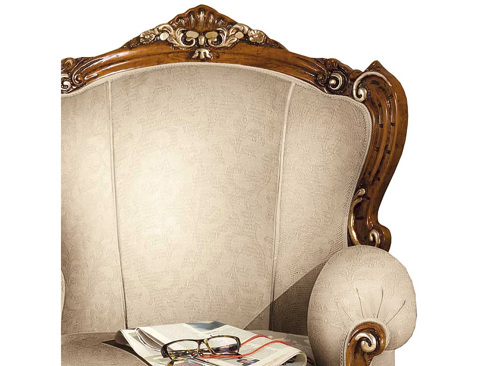 Einzelsessel aus Buche Massivholz und Webstoff italienischen Design