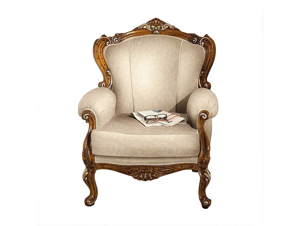 Einzelsessel aus Buche Massivholz und Webstoff italienischen Design