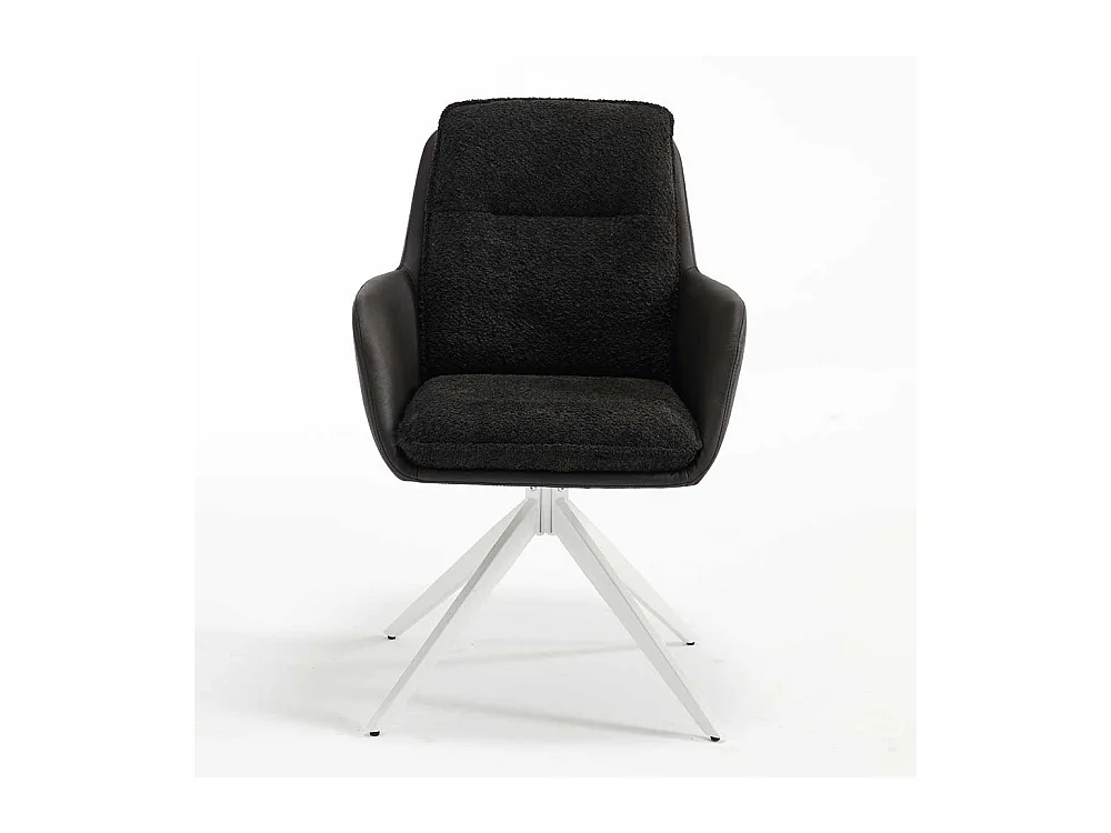 Stuhl Set mit Armlehnen in Anthrazit & Weiß 59 cm breit (2er Set)