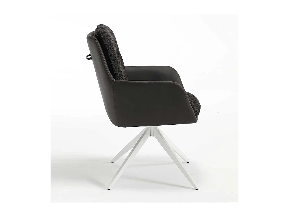 Stuhl Set mit Armlehnen in Anthrazit & Weiß 59 cm breit (2er Set)