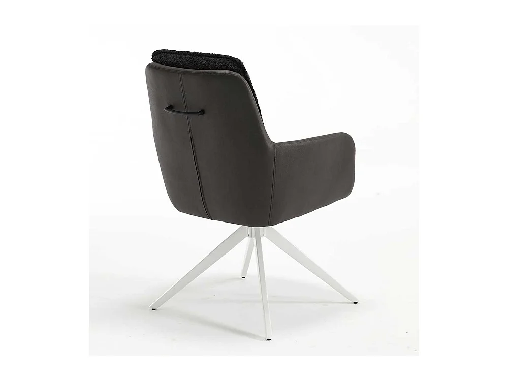 Stuhl Set mit Armlehnen in Anthrazit & Weiß 59 cm breit (2er Set)