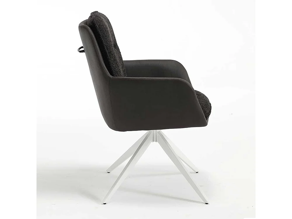 Stuhl Set mit Armlehnen in Anthrazit & Weiß 59 cm breit (2er Set)