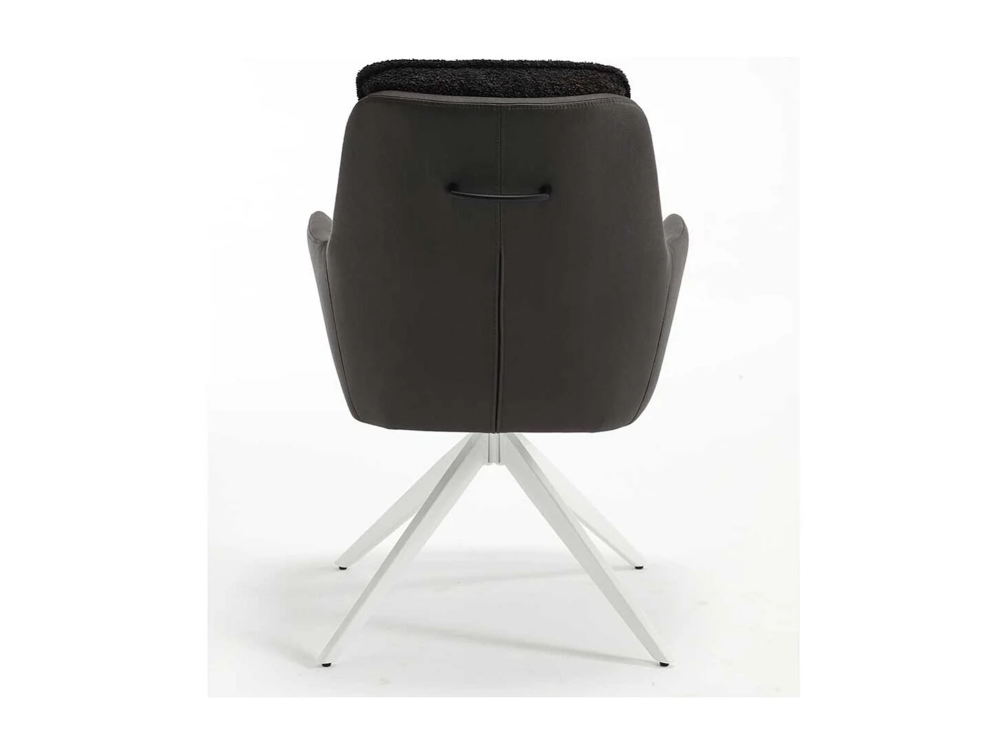 Stuhl Set mit Armlehnen in Anthrazit & Weiß 59 cm breit (2er Set)