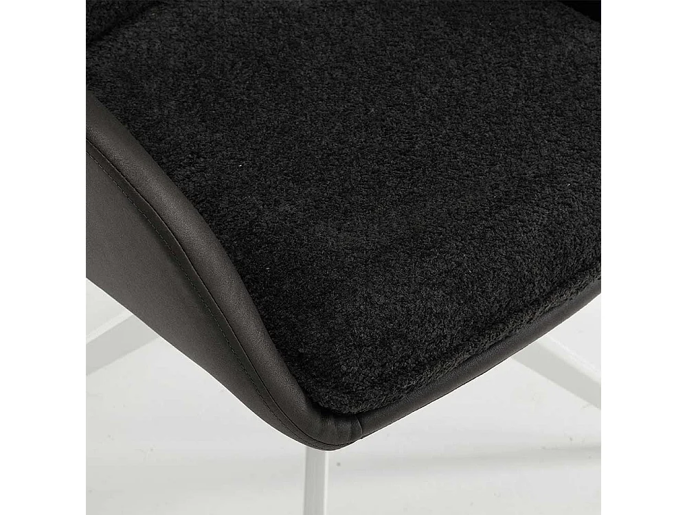 Stuhl Set mit Armlehnen in Anthrazit & Weiß 59 cm breit (2er Set)