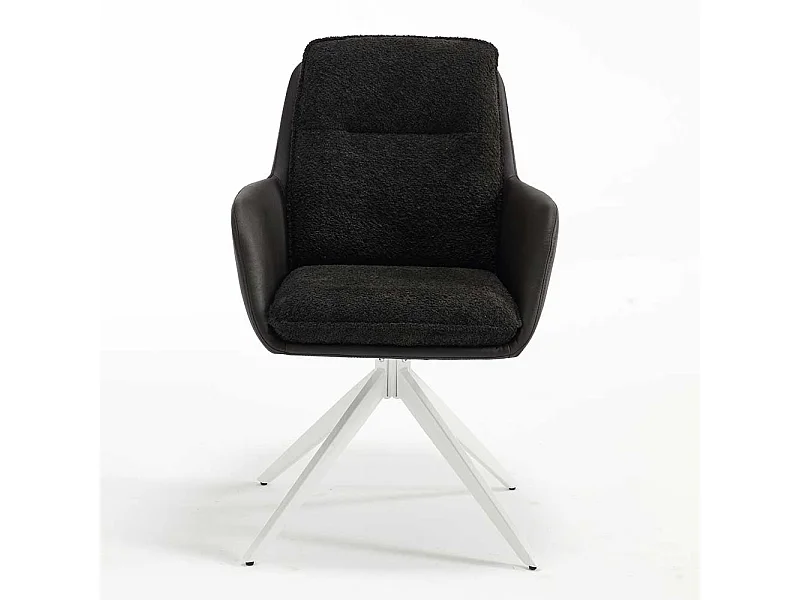 Stuhl Set mit Armlehnen in Anthrazit & Weiß 59 cm breit (2er Set)