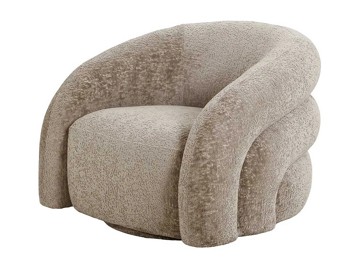 Wohnzimmersessel Designsessel in Beigegrau aus Strukturstoff