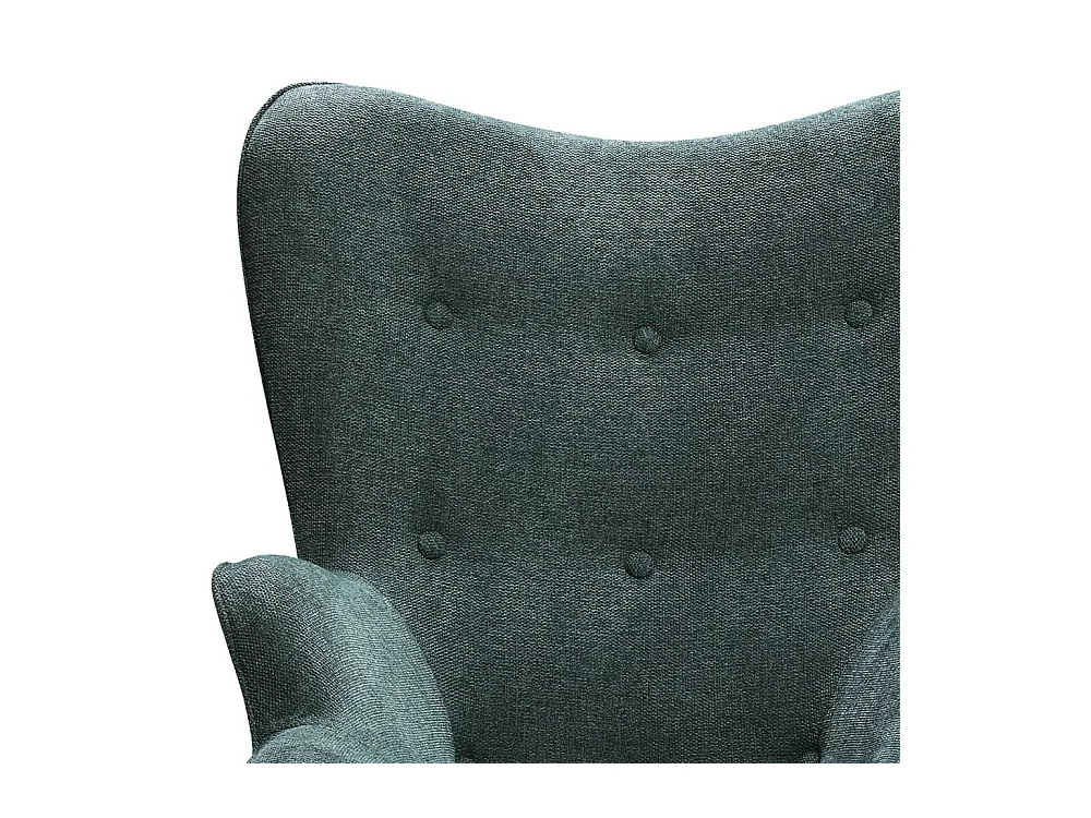 Ohren Armlehnsessel in Dunkelgrün Webstoff Skandi Design