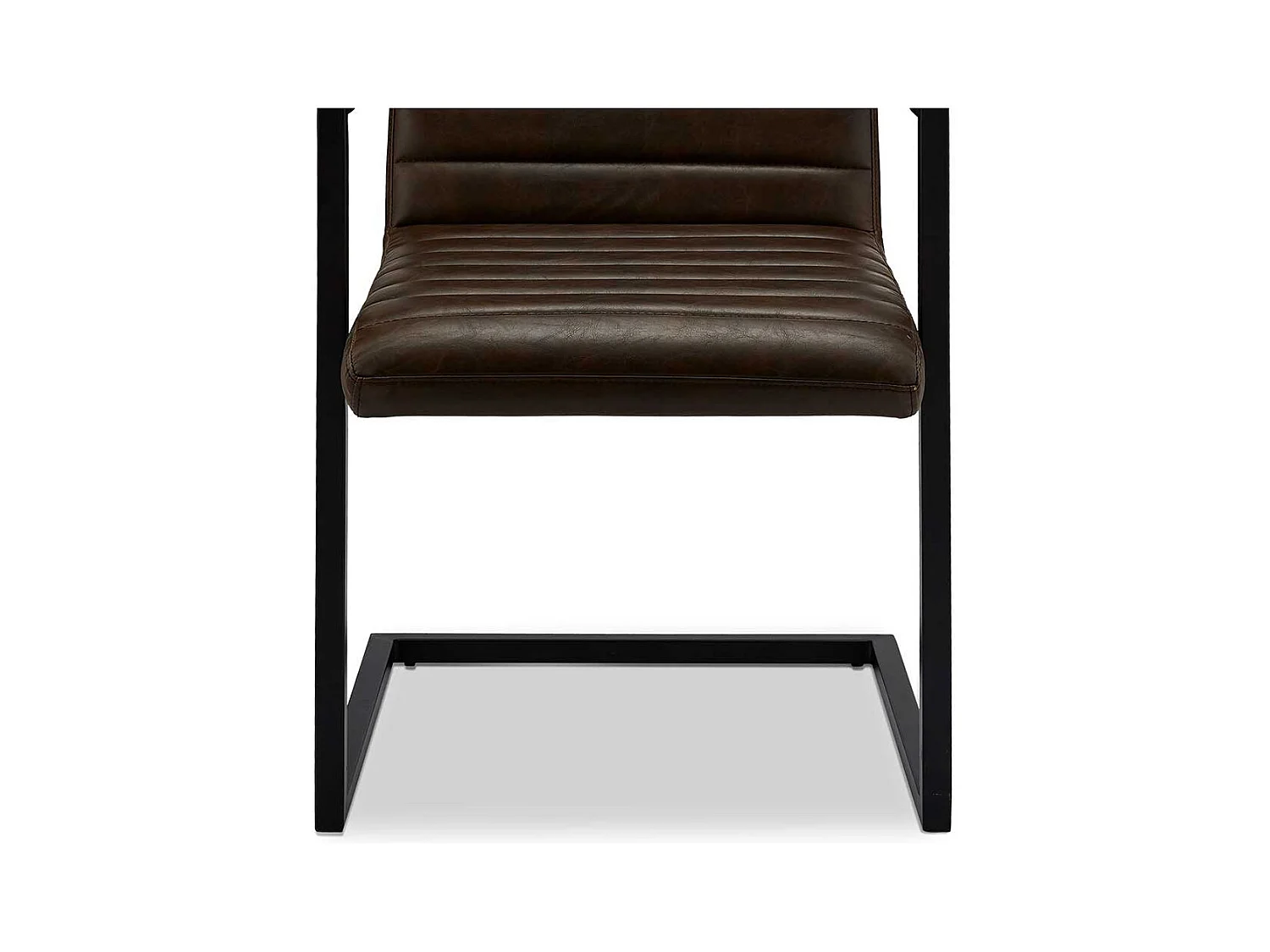 Armlehnen Freischwinger in Dunkelbraun Kunstleder Metallgestell (2er Set)