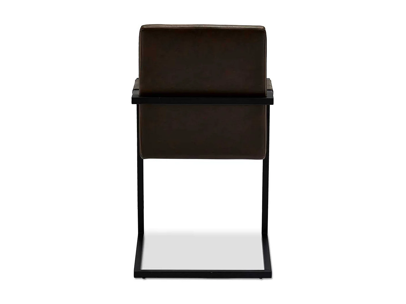 Armlehnen Freischwinger in Dunkelbraun Kunstleder Metallgestell (2er Set)