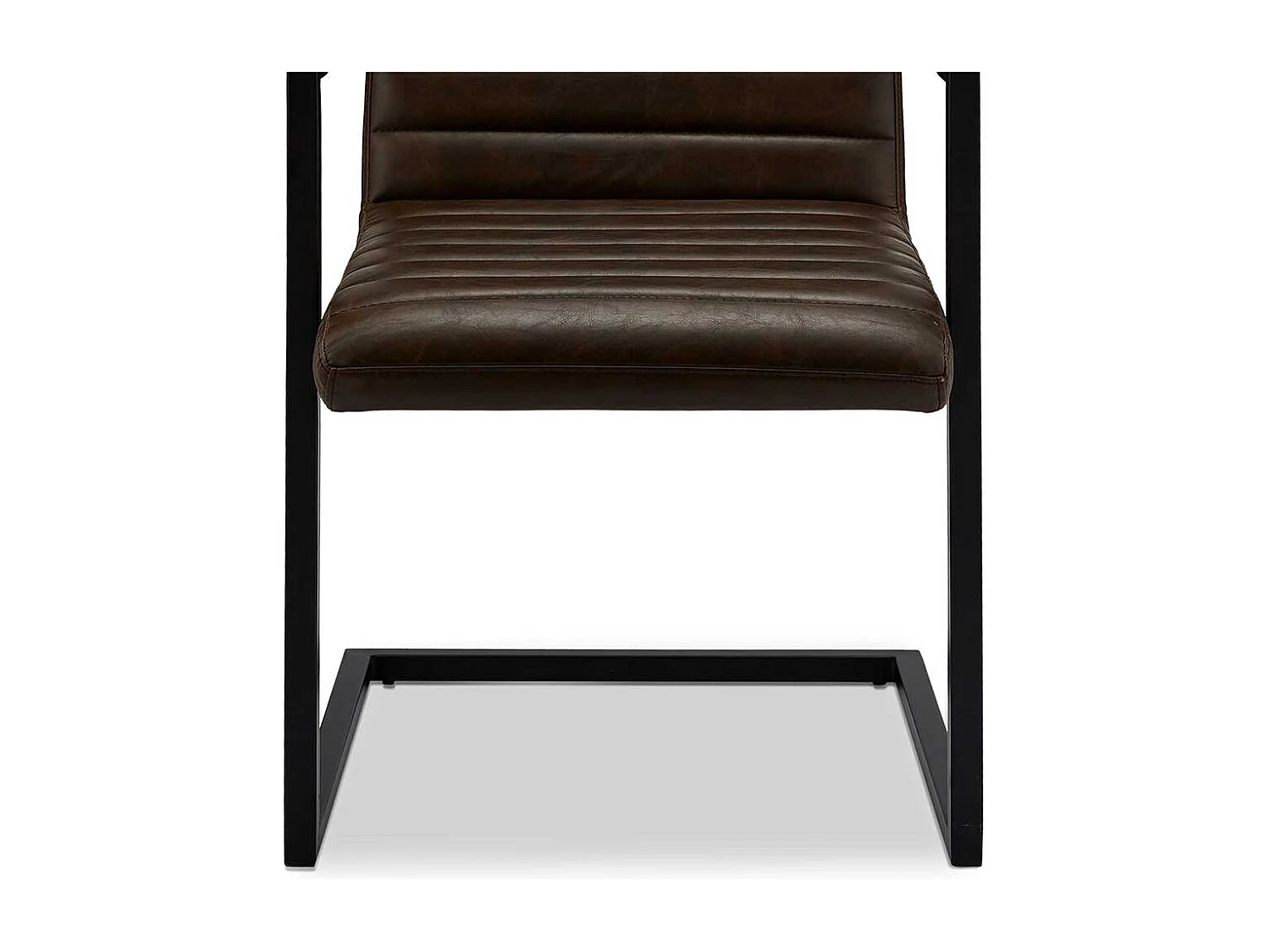 Armlehnen Freischwinger in Dunkelbraun Kunstleder Metallgestell (2er Set)