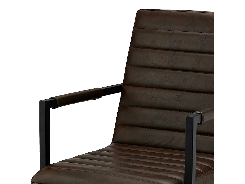Armlehnen Freischwinger in Dunkelbraun Kunstleder Metallgestell (2er Set)