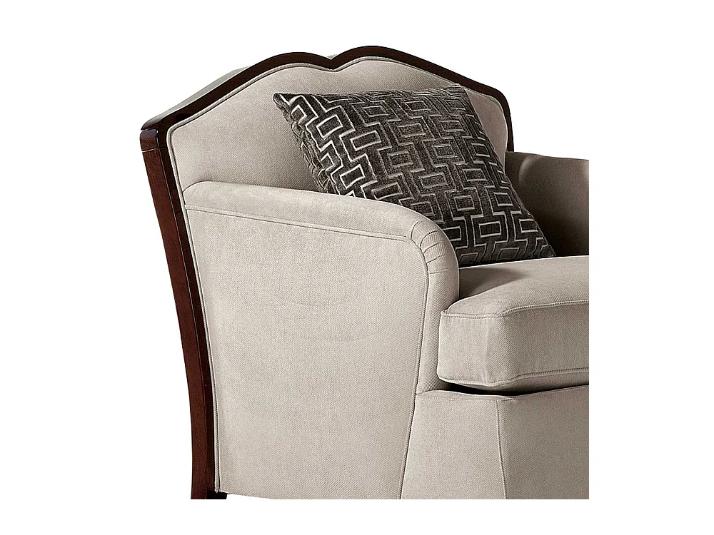 Klassischer Wohnzimmersessel in Beige und Dunkelbraun 95 cm breit