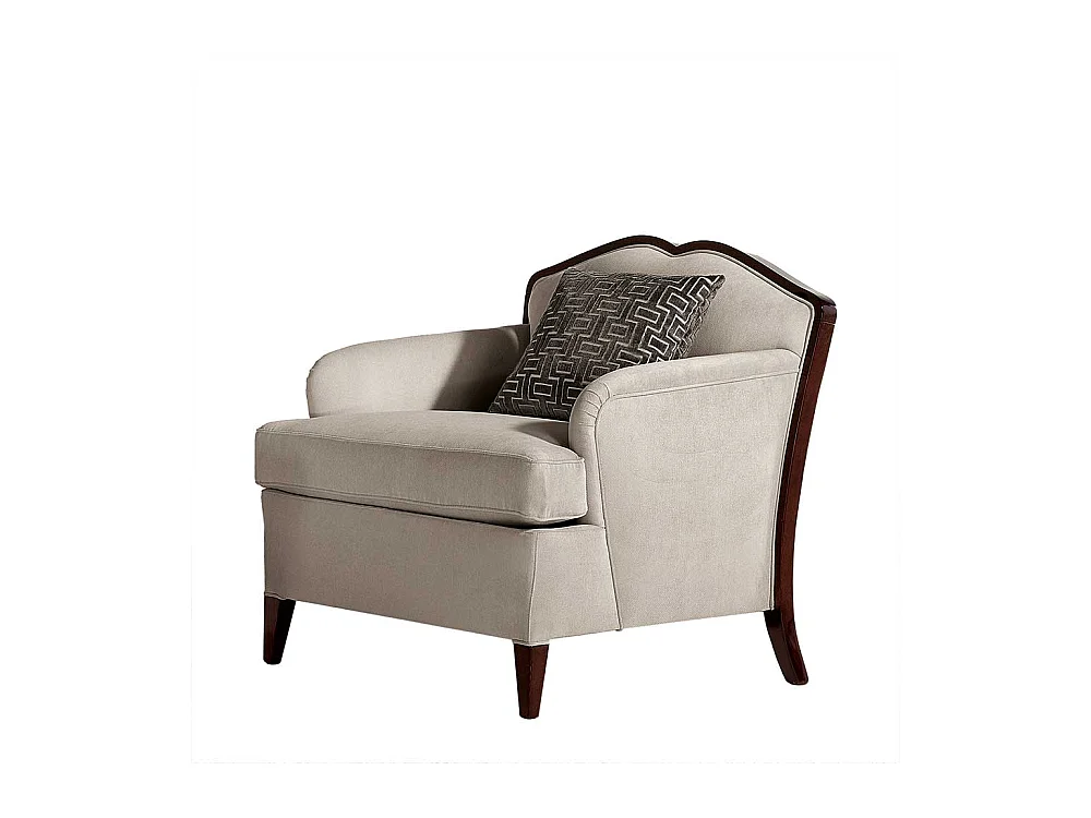 Klassischer Wohnzimmersessel in Beige und Dunkelbraun 95 cm breit