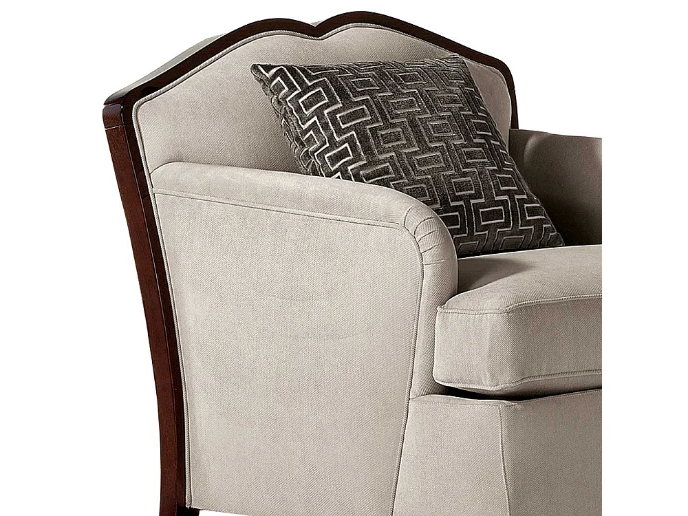 Klassischer Wohnzimmersessel in Beige und Dunkelbraun 95 cm breit