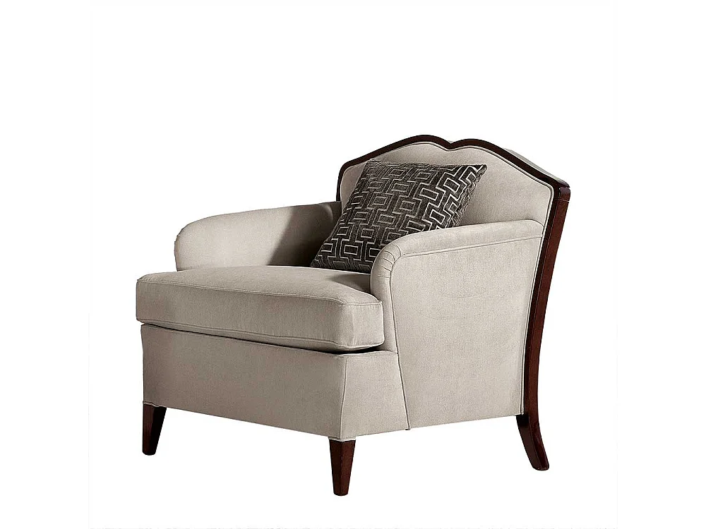 Klassischer Wohnzimmersessel in Beige und Dunkelbraun 95 cm breit