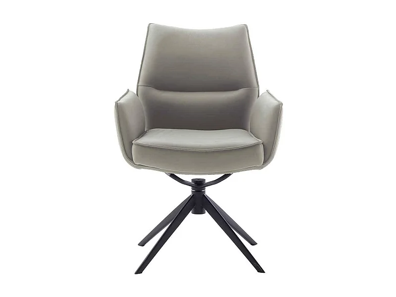 Esszimmerstuhl Armstuhl in Cremeweiß drehbar (2er Set)