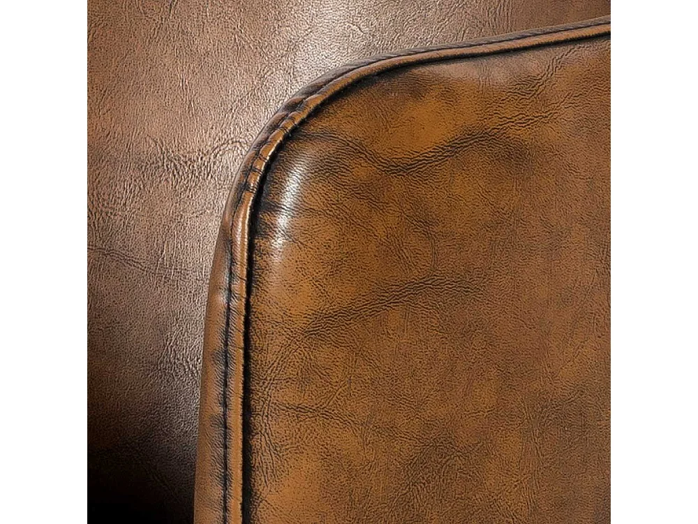 Esstischsessel in Braun Kunstleder Retrostil (2er Set)