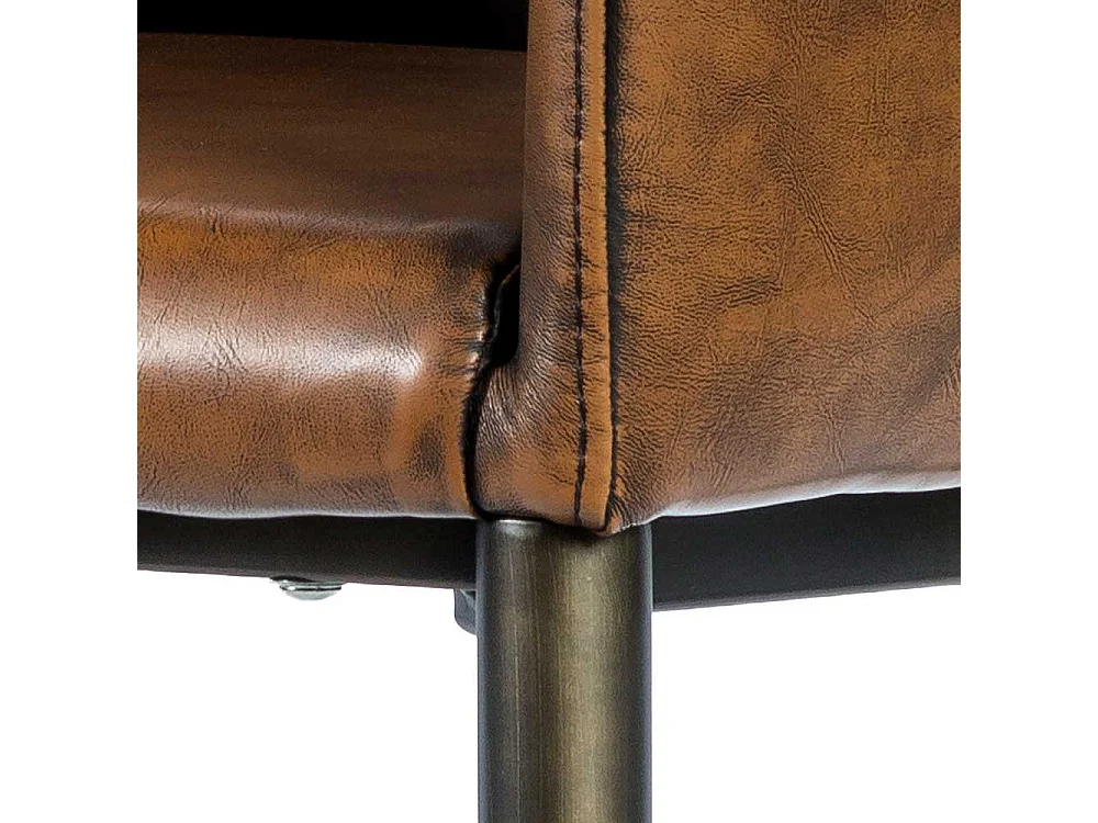 Esstischsessel in Braun Kunstleder Retrostil (2er Set)