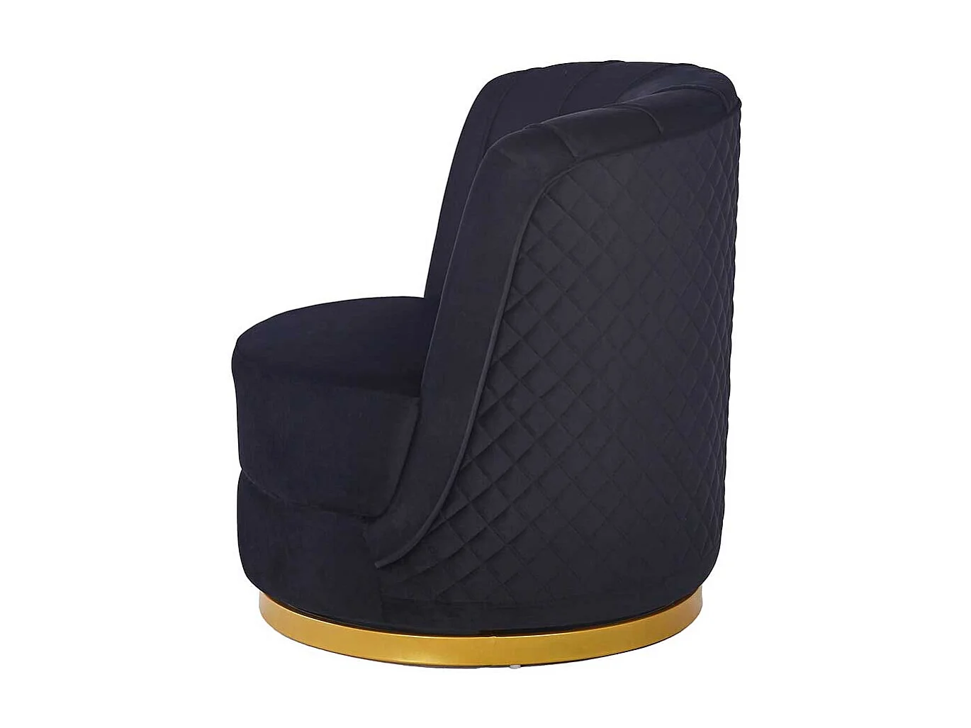 Lounge Sessel drehbar Samt in Schwarz und Goldfarben Retrostil