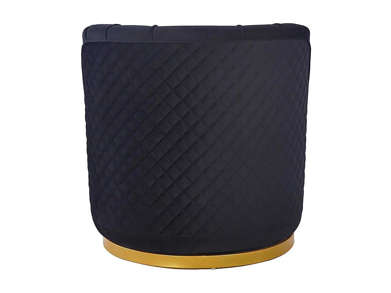 Lounge Sessel drehbar Samt in Schwarz und Goldfarben Retrostil