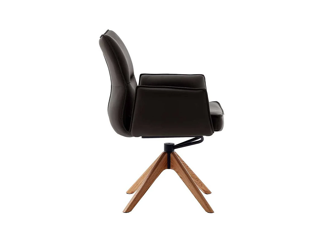 Armlehnstuhl Esszimmerstuhl aus Echtleder mit vier Füßen (2er Set)