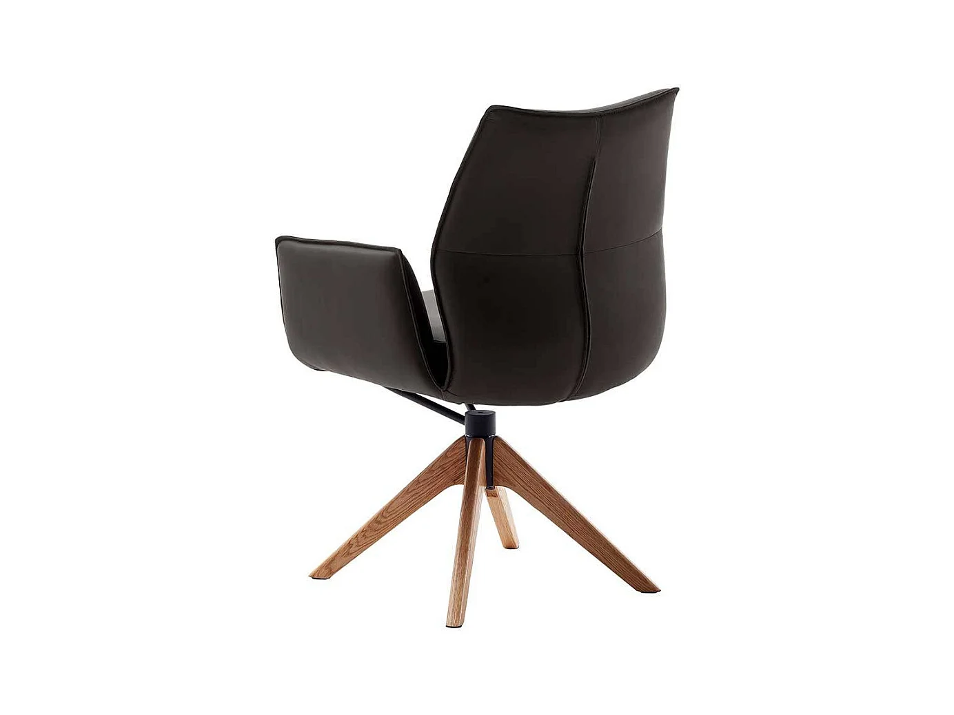 Armlehnstuhl Esszimmerstuhl aus Echtleder mit vier Füßen (2er Set)