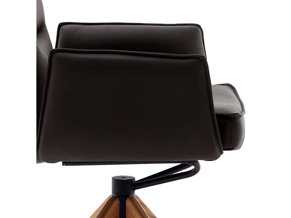 Armlehnstuhl Esszimmerstuhl aus Echtleder mit vier Füßen (2er Set)