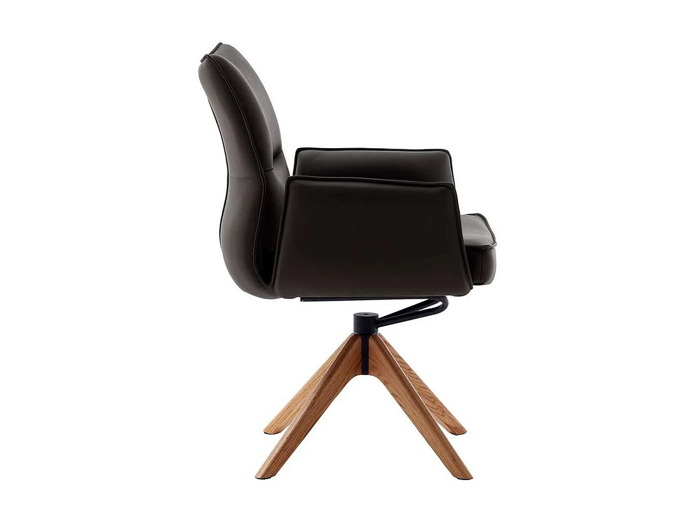 Armlehnstuhl Esszimmerstuhl aus Echtleder mit vier Füßen (2er Set)