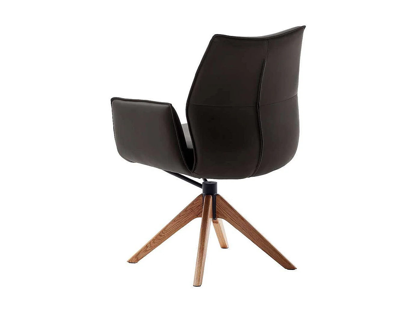 Armlehnstuhl Esszimmerstuhl aus Echtleder mit vier Füßen (2er Set)