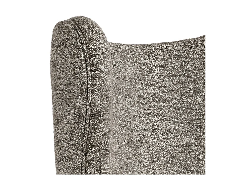 Kaminsessel Beige Grau aus Boucle Stoff Vierfußgestell aus Holz