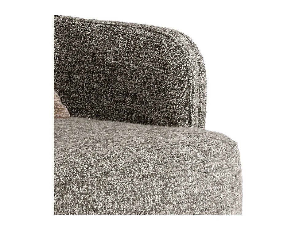 Kaminsessel Beige Grau aus Boucle Stoff Vierfußgestell aus Holz